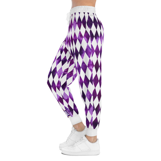 Unisex Athletic Joggers - Purple Tie-Dye/Diamonds