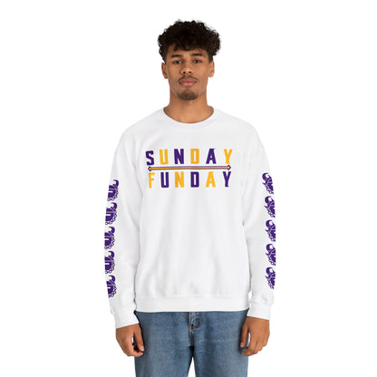 Unisex Heavy Blend™ Crewneck - Sunday FUNday + Game Day Helmet (Sleeves)