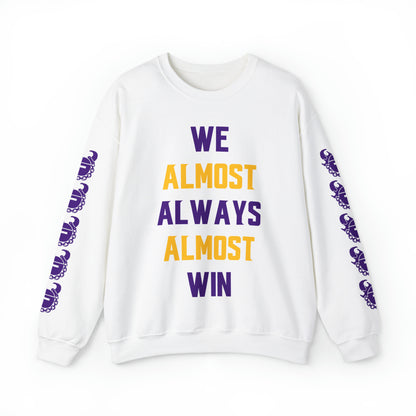 Unisex Heavy Blend™ Crewneck - ALMOST + Game Day Helmet (Sleeves)