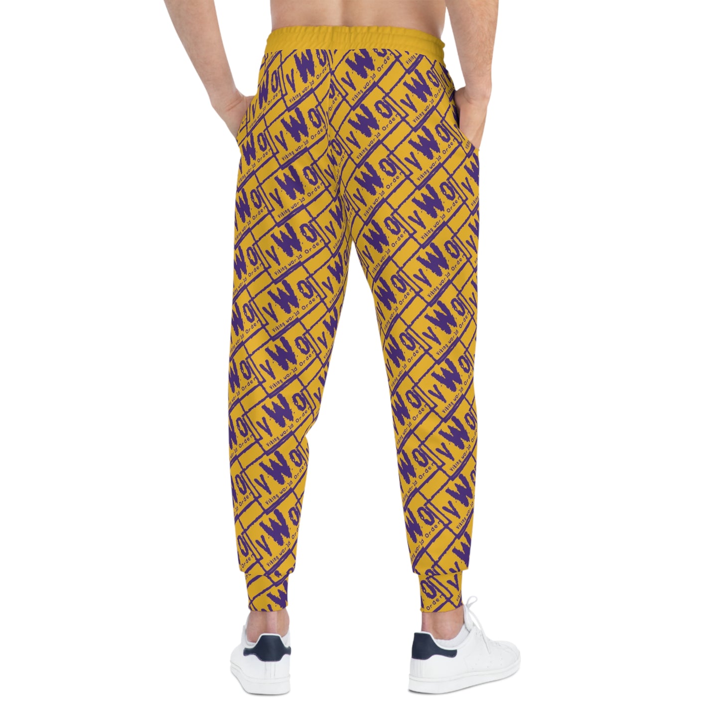 Unisex Athletic Joggers - Gold/Purple - VWO (Framed)