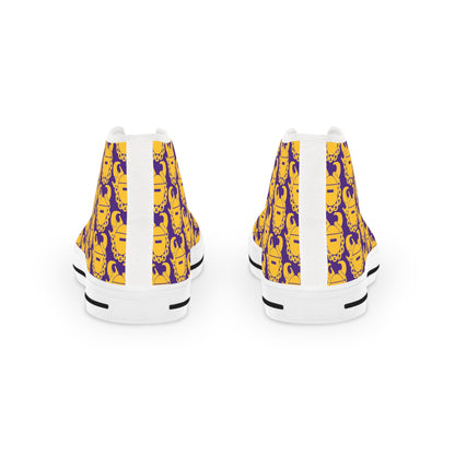 Men's High Top Sneakers - Gold/Purple Helmets