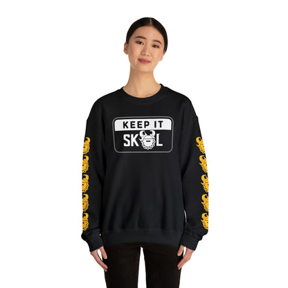 Unisex Heavy Blend™ Crewneck - Keep it Simple (Framed) + Game Day Helmet (Sleeves)
