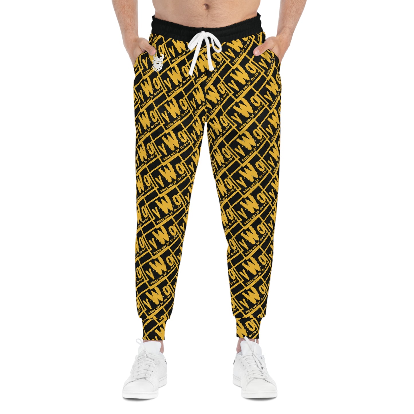 Unisex Athletic Joggers - Black/Gold - VWO (Framed)