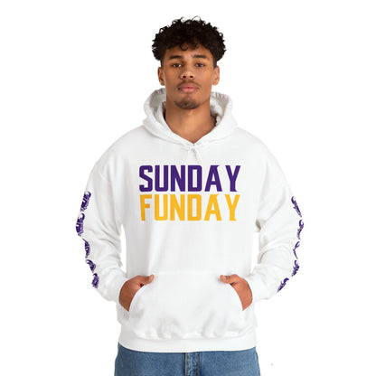 Unisex Heavy Blend™ Hooded Sweatshirt - SUNDAY FUNDAY + Game Day Helmet (Sleeves)