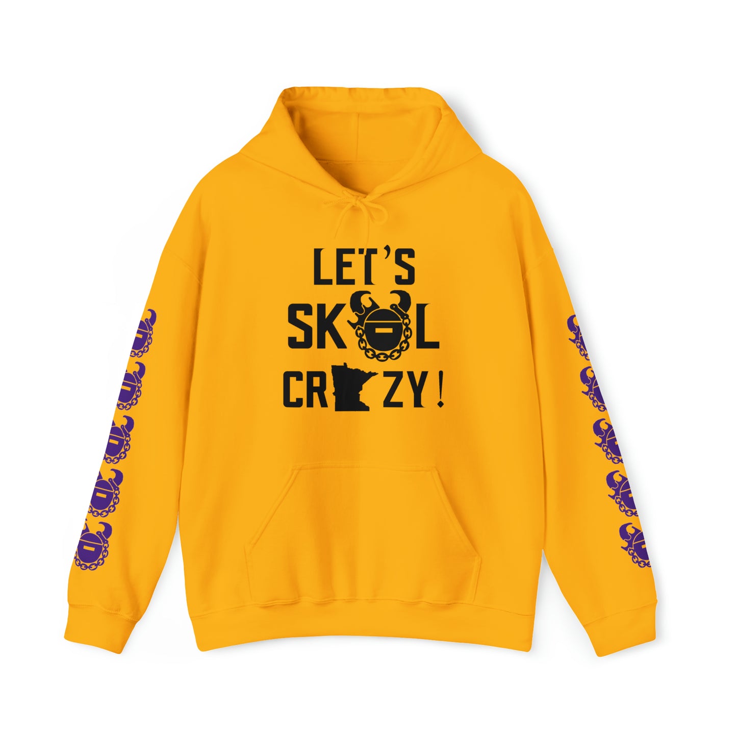 Unisex Heavy Blend™ Hooded Sweatshirt - Let's go Crazy! + Game Day Helmet (Sleeves)