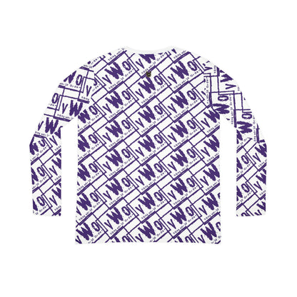Women's Long Sleeve V-neck Shirt - White/Purple - VWO (Framed)