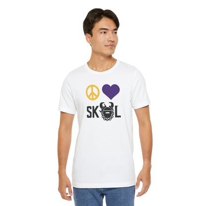 Unisex Jersey Short Sleeve Tee - Peace & Love