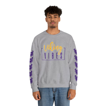 Unisex Heavy Blend™ Crewneck - Vibes + Game Day Helmet (Sleeves)