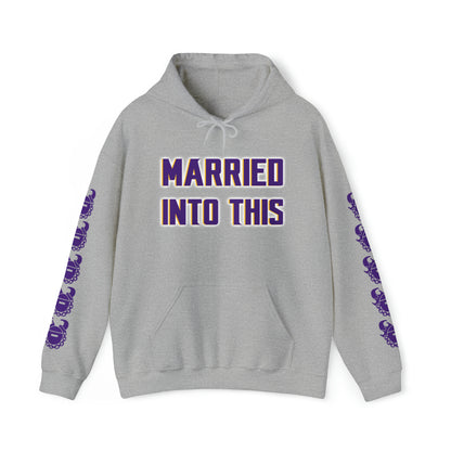 Unisex Heavy Blend™ Hooded Sweatshirt - Married Into This + Game Day Helmet (Sleeves)