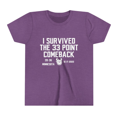 Youth T-Shirt - Survived the 33 Point Comeback