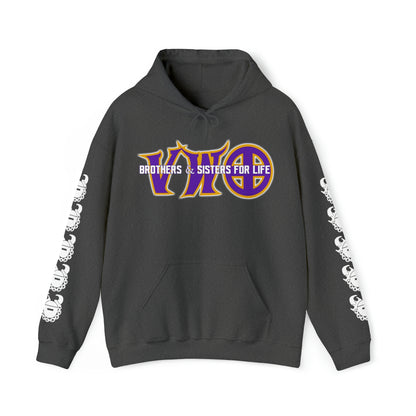 Unisex Heavy Blend™ Hooded Sweatshirt - VWO Brothers & Sisters + Game Day Helmet (Sleeves)