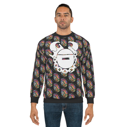 Unisex Crewneck - Color Blast Football - Game Day Helmet