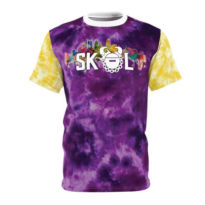 Unisex Cut & Sew Tee - Purple/Gold Tie-Dye - Skyline