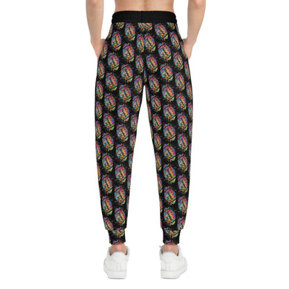 Unisex Athletic Joggers - Color Blast Football - Game Day Helmet