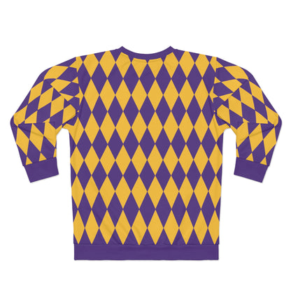 Unisex Crewneck - Purple/Gold Diamonds - Game Day Helmet