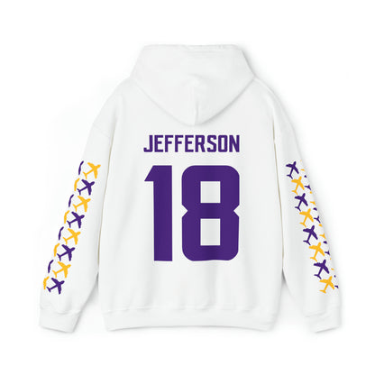 Unisex Heavy Blend™ Hooded Sweatshirt - Jersey #18 + Jet Planes (Sleeves)