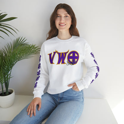 Unisex Heavy Blend™ Crewneck - VWO Sister + Game Day Helmet (Sleeves)