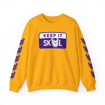 Unisex Heavy Blend™ Crewneck - Keep it Simple (Framed) + Game Day Helmet (Sleeves)