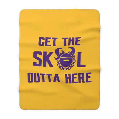 Sherpa Fleece Blanket - Gold/Purple - Get OUTTA Here