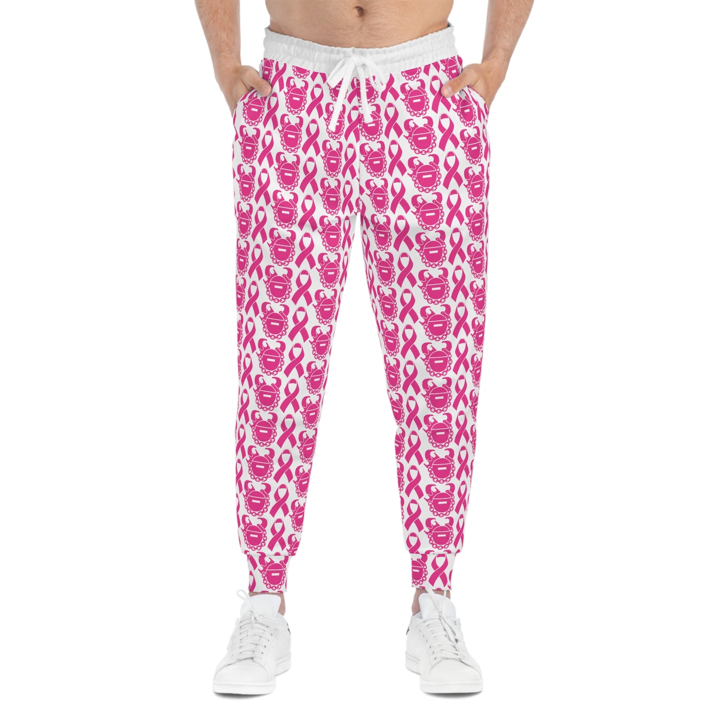 Unisex Athletic Joggers - Pink Ribbon/Helmet