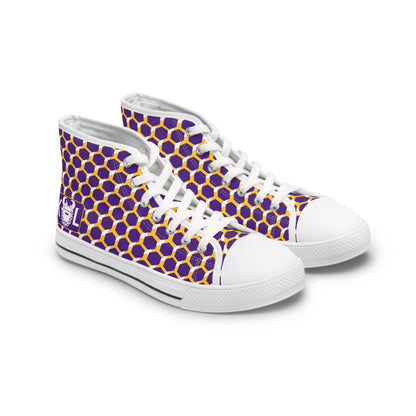 Women's High Top Sneakers - Purple/Gold Hex