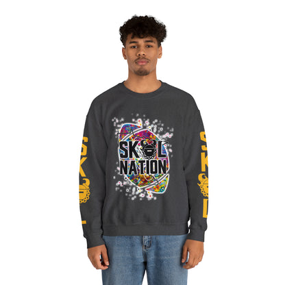 Unisex Heavy Blend™ Crewneck - MN Nation (Color Blast) + Game Day Helmet (Sleeves)