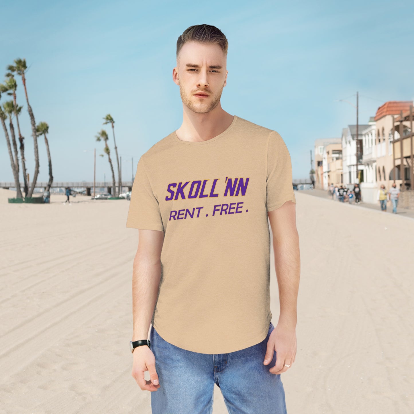 Men's Curved Hem Tee - SKOLL'NN - Rent Free