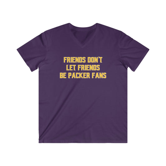 Men's Fitted V-Neck Short Sleeve - Friends Don't Let Friends