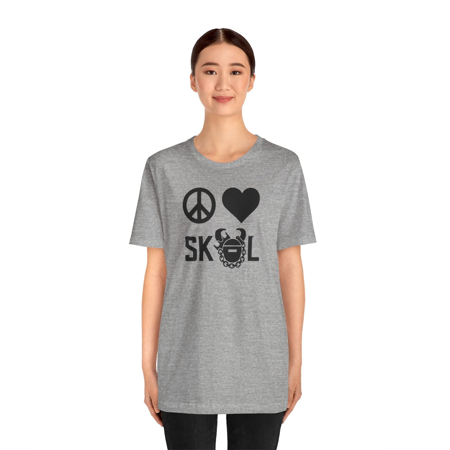 Unisex Jersey Short Sleeve Tee - Peace & Love
