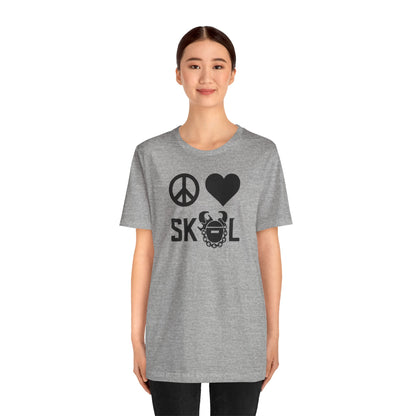 Unisex Jersey Short Sleeve Tee - Peace & Love