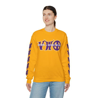Unisex Heavy Blend™ Crewneck - VWO Brothers & Sisters + Game Day Helmet (Sleeves)