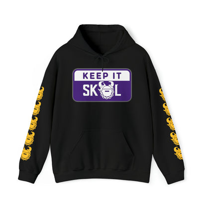 Unisex Heavy Blend™ Hooded Sweatshirt - Keep it Simple (Framed) + Game Day Helmet (Sleeves)