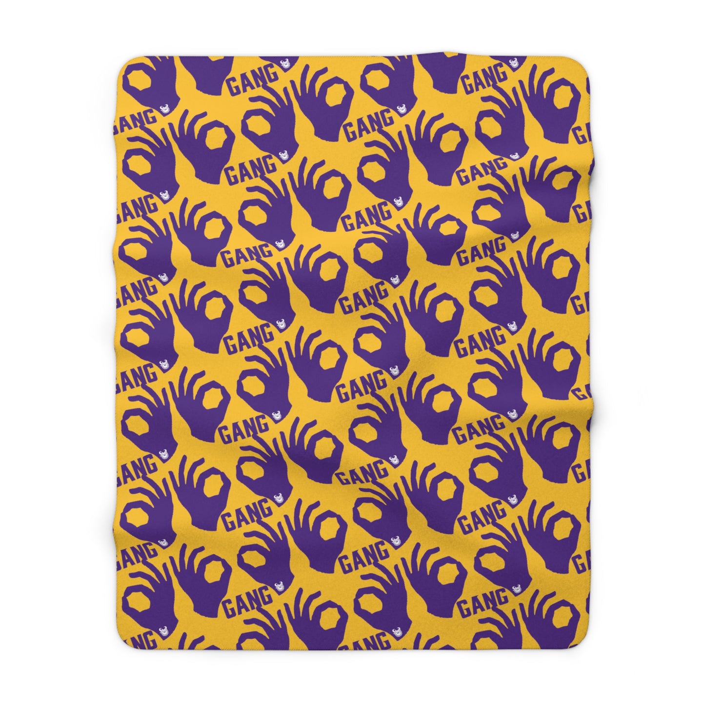 Sherpa Fleece Blanket - Gold/Purple - Griddy Gang