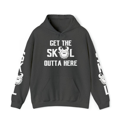 Unisex Heavy Blend™ Hooded Sweatshirt - Get OUTTA Here + Original (Sleeves)