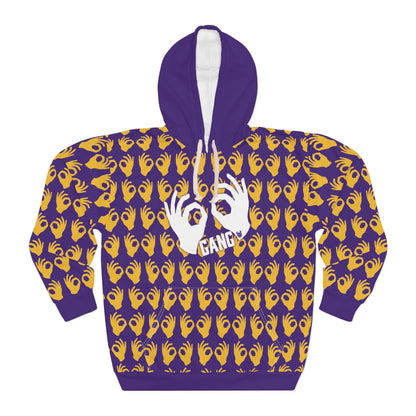 Unisex Pullover Hoodie - Purple/Gold Griddy - Griddy Gang