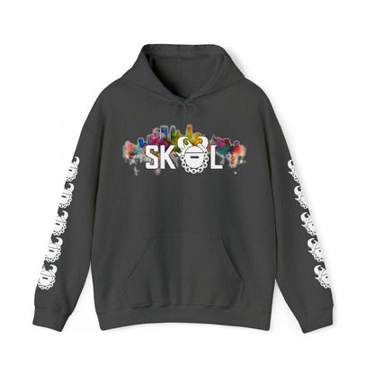 Unisex Heavy Blend™ Hooded Sweatshirt - Skyline + Game Day Helmet (Sleeves)