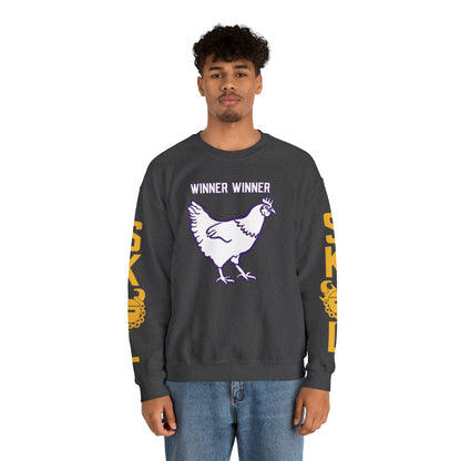 Unisex Heavy Blend™ Crewneck - Winner Winner Chicken Dinner + The Original (Sleeves)