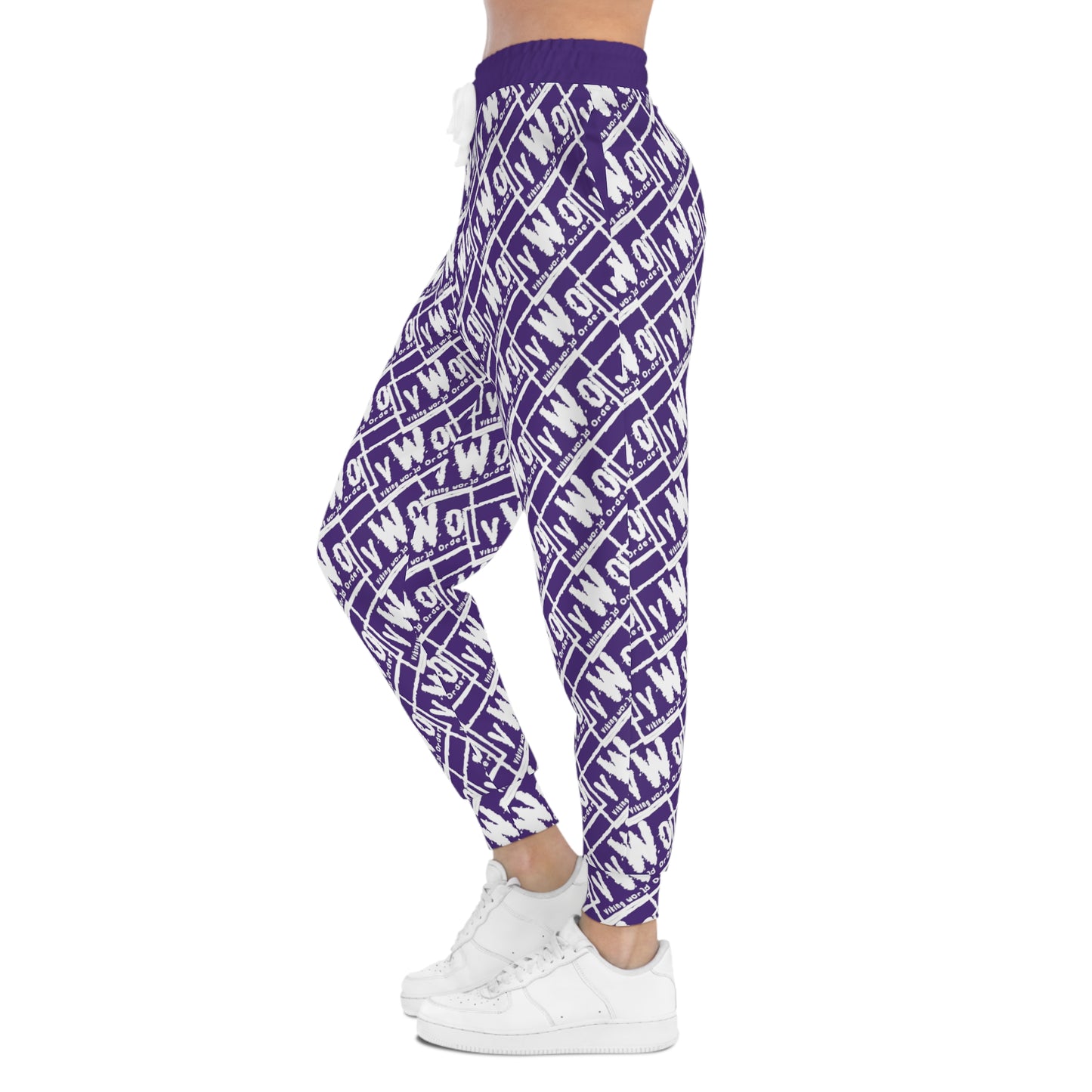 Unisex Athletic Joggers - Purple/White - VWO (Framed)