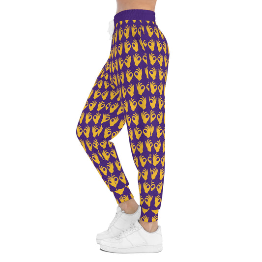 Unisex Athletic Joggers - Purple/Gold - Griddy