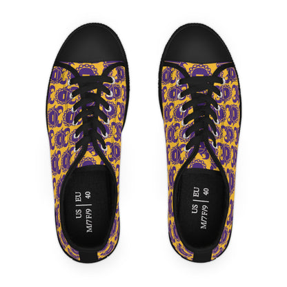 Women's Low Top Sneakers - Gold/Purple Helmets