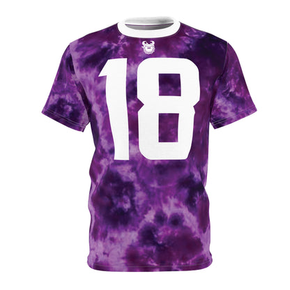 Unisex Cut & Sew Tee - Purple Tie-Dye - Jersey #18
