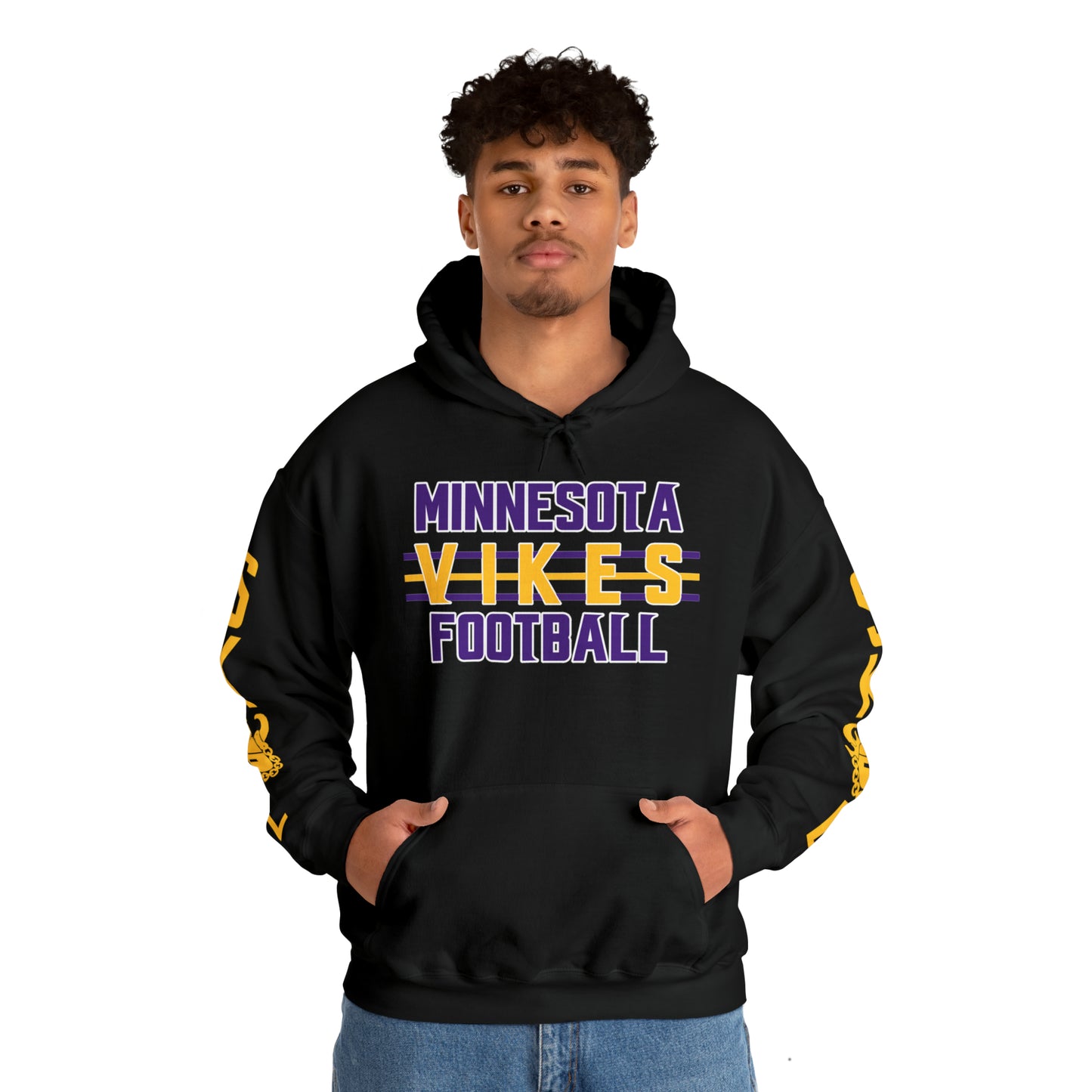 Unisex Heavy Blend™ Hooded Sweatshirt - Vikes Football + Original (Sleeves)