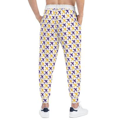 Unisex Athletic Joggers - White/Jet Planes