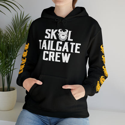 Unisex Heavy Blend™ Hooded Sweatshirt - Tailgate Crew + Game Day Helmet (Sleeves)