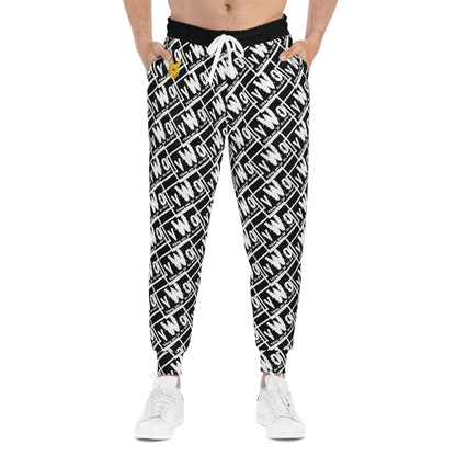 Unisex Athletic Joggers - Black/White - VWO (Framed)