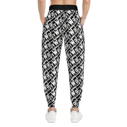Unisex Athletic Joggers - Black/White - VWO (Framed)