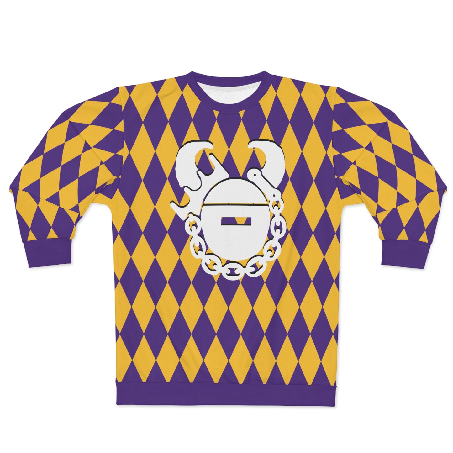 Unisex Crewneck - Purple/Gold Diamonds - Game Day Helmet