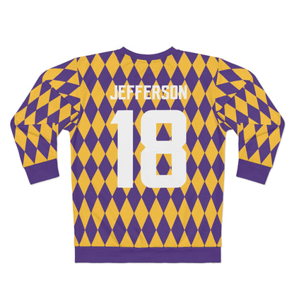 Unisex Crewneck - Purple/Gold Diamonds - Jersey #18