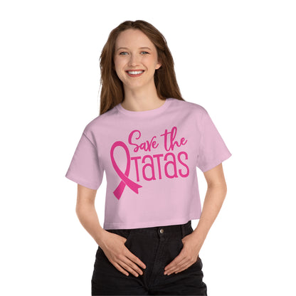 Women's Champion Heritage Cropped Top - Save the TaTas