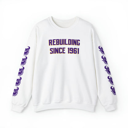 Unisex Heavy Blend™ Crewneck - Rebuilding Since 1961 + Game Day Helmet (Sleeves)